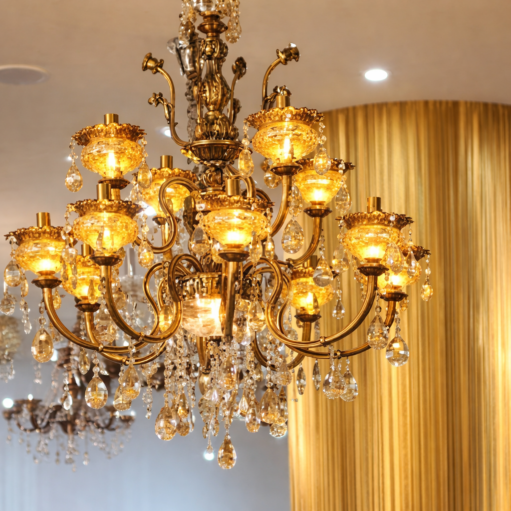 Royal Crystal Gold Chandelier